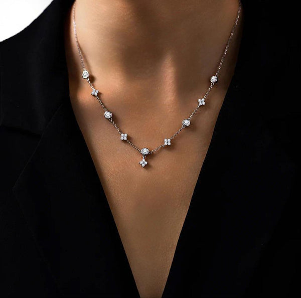 Moissanite Flowers Necklace