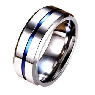 Buy silver-blues Tungsten Carbine Ring