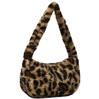 Buy leopard-brown Fluffy white Bag