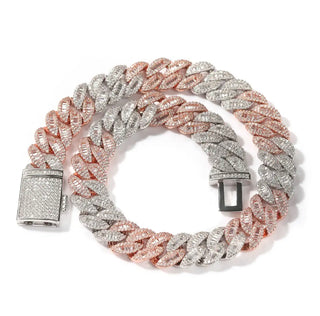 Buy rose-gold-and-silver Cuban Link Bracelet