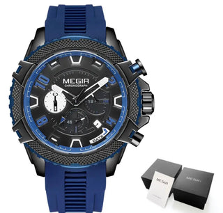 Buy black-blue Waterproof Man watch