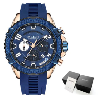 Buy rose-blue Waterproof Man watch
