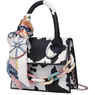 Scarf Decor Satchel Bag