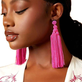 Buy hot-pink Tassel Earrings