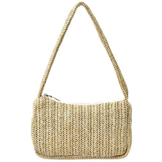 Buy khaki-straw Fluffy white Bag