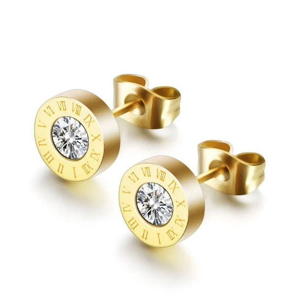 Roman Numeral Stud Earrings